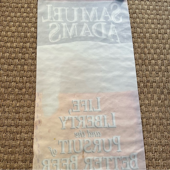 LIFE LIBERTY &THE PURSUIT OF BETTER BEER SAMUEL ADAMS 36" FLAG BANNER BOSTON - Picture 4 of 6